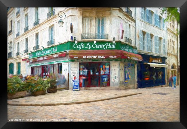 The charm of a café in Orleans - LU2304-1030297-OIL Framed Print by Jordi Carrio