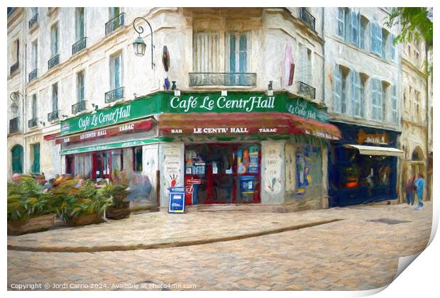 The charm of a café in Orleans - LU2304-1030297-OIL Print by Jordi Carrio