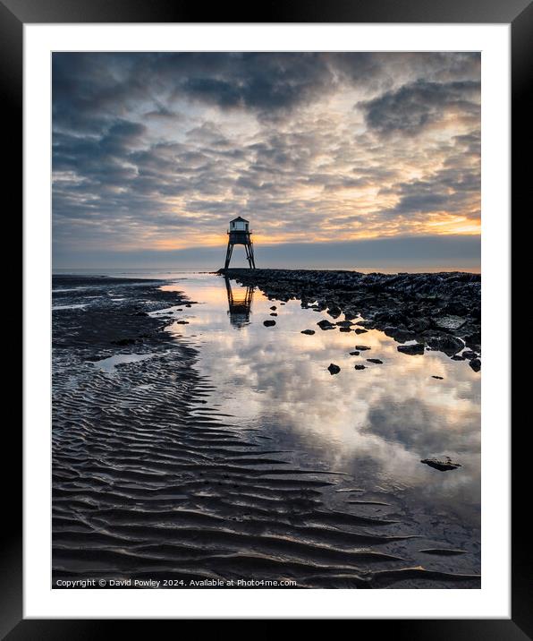 Dovercourt Low Tide Sunrise Framed Mounted Print by David Powley