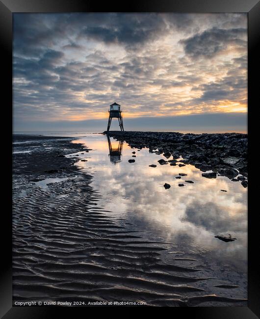 Dovercourt Low Tide Sunrise Framed Print by David Powley