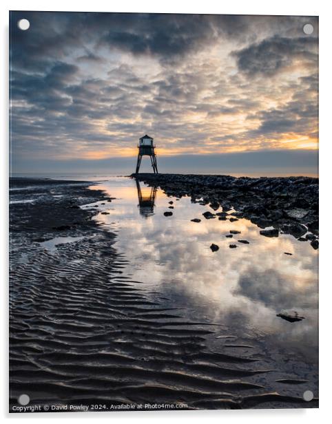 Dovercourt Low Tide Sunrise Acrylic by David Powley