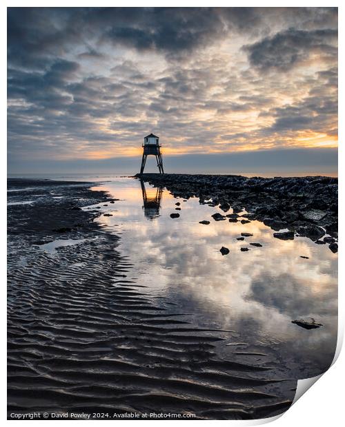 Dovercourt Low Tide Sunrise Print by David Powley