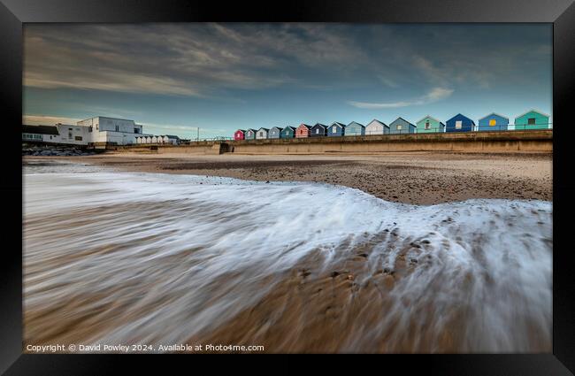 Incoming Tide On Southwold Beach Framed Print by David Powley