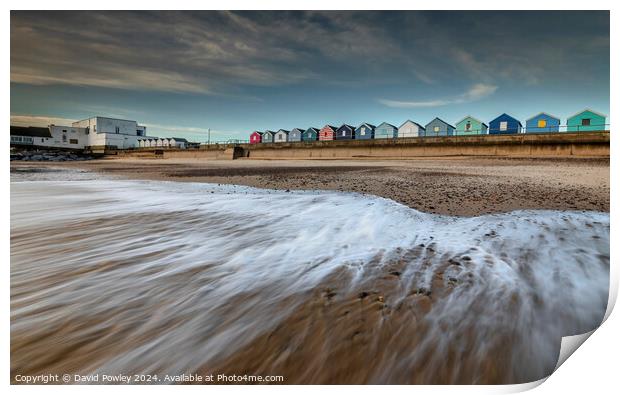 Incoming Tide On Southwold Beach Print by David Powley
