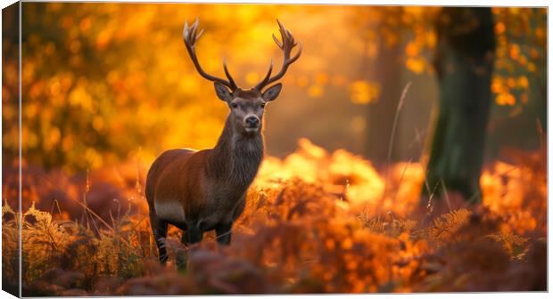 British Red Deer Stag Canvas Print by T2 