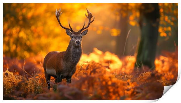 British Red Deer Stag Print by T2 