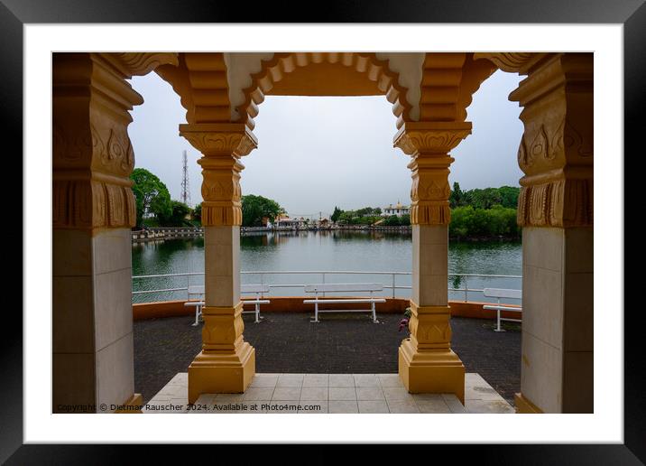 Grand Bassin Temple and Sacred Lake in Mauritius Framed Mounted Print by Dietmar Rauscher