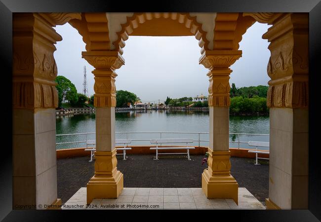 Grand Bassin Temple and Sacred Lake in Mauritius Framed Print by Dietmar Rauscher