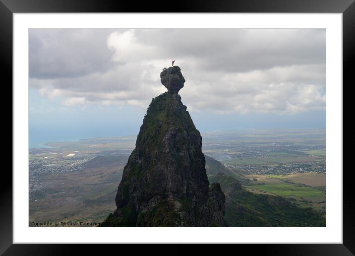 Pieter Both Mountain Summit in Mauritius Framed Mounted Print by Dietmar Rauscher