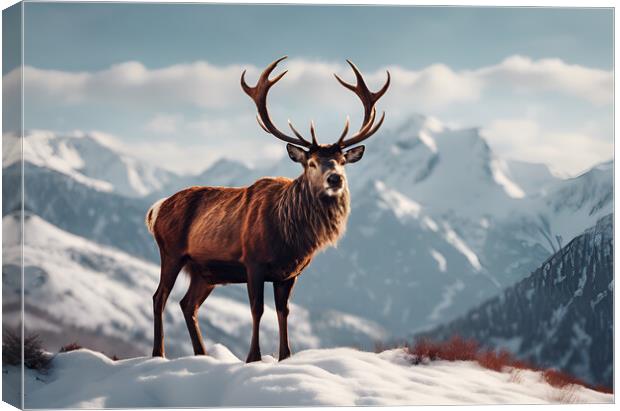 Red Stag Canvas Print by Picture Wizard
