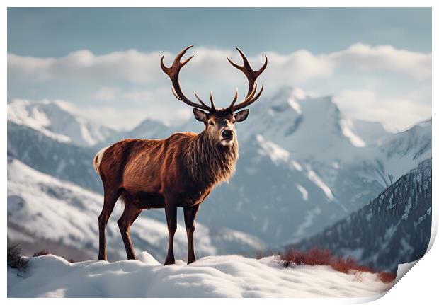 Red Stag Print by Picture Wizard