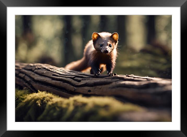 Pine Marten Framed Mounted Print by Picture Wizard