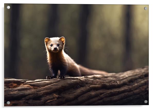 Pine Marten Acrylic by Picture Wizard
