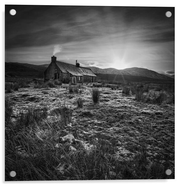 Bothy in winter mono square Acrylic by JC studios LRPS ARPS