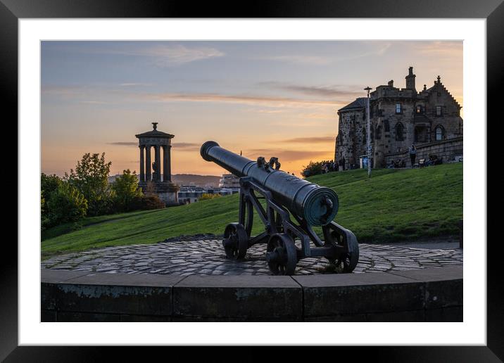 Portuguese Cannon On Calton Hill In Edinburgh Framed Mounted Print by Artur Bogacki