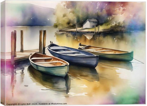 Three Rowing Boats Canvas Print by Lynn Bolt