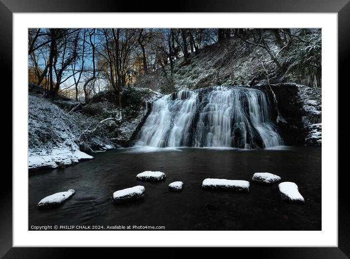 Kildale waterfall 1031 Framed Mounted Print by PHILIP CHALK