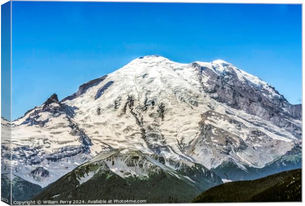 Mount Rainier Crystal Mountain Lookout Pierce County Washington Canvas Print by William Perry