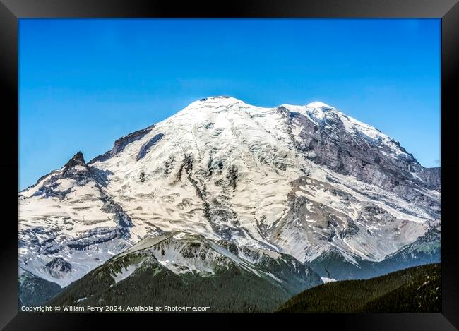 Mount Rainier Crystal Mountain Lookout Pierce County Washington Framed Print by William Perry