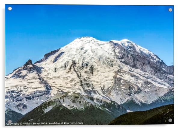 Mount Rainier Crystal Mountain Lookout Pierce County Washington Acrylic by William Perry