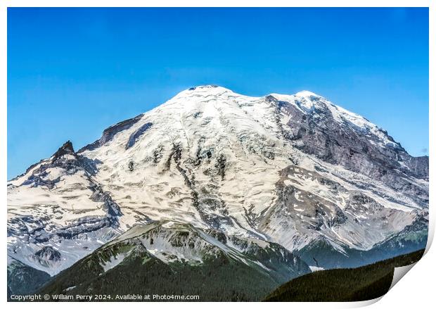 Mount Rainier Crystal Mountain Lookout Pierce County Washington Print by William Perry