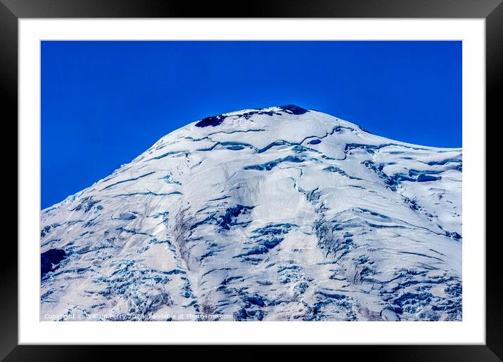 Mount Rainier Close Crater Crystal Mountain Lookout Pierce Count Framed Mounted Print by William Perry