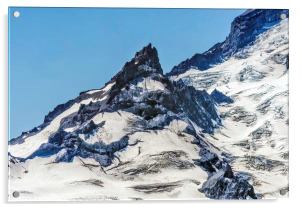 Little Tahoma Mount Rainier Crystal Mountain Washington Acrylic by William Perry