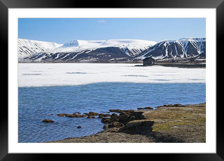 Svalbard Snowy Arctic Mountain Landscape Framed Mounted Print by Martyn Arnold