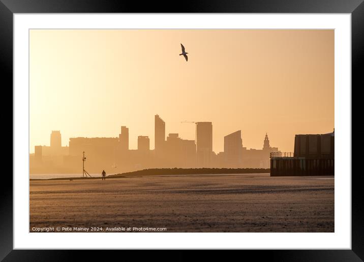 Sunrise over Liverpool Framed Mounted Print by Pete Mainey