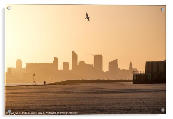 Sunrise over Liverpool Acrylic by Pete Mainey
