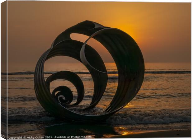 St Mary's Shell, Cleveleys at sunset Canvas Print by Vicky Outen