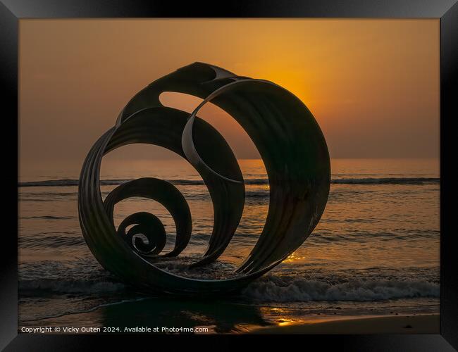St Mary's Shell, Cleveleys at sunset Framed Print by Vicky Outen