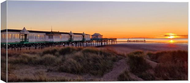 St Anne's Pier and Dunes, Sunset Canvas Print by Michele Davis