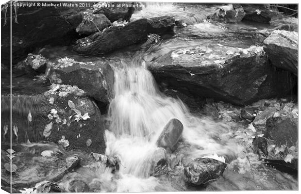 Waterfall Black and White Canvas Print by Michael Waters Photography