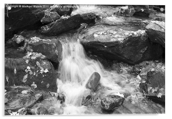 Waterfall Black and White Acrylic by Michael Waters Photography