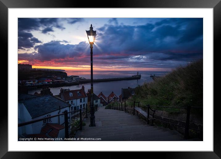 Whitby Steps Framed Mounted Print by Pete Mainey