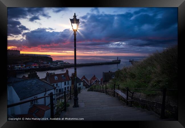 Whitby Steps Framed Print by Pete Mainey
