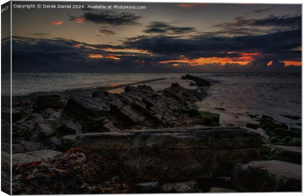 Moody Sunrise on the Jurassic Coast Canvas Print by Derek Daniel