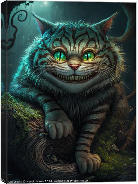 Cheshire Cat Canvas Print by Harold Ninek