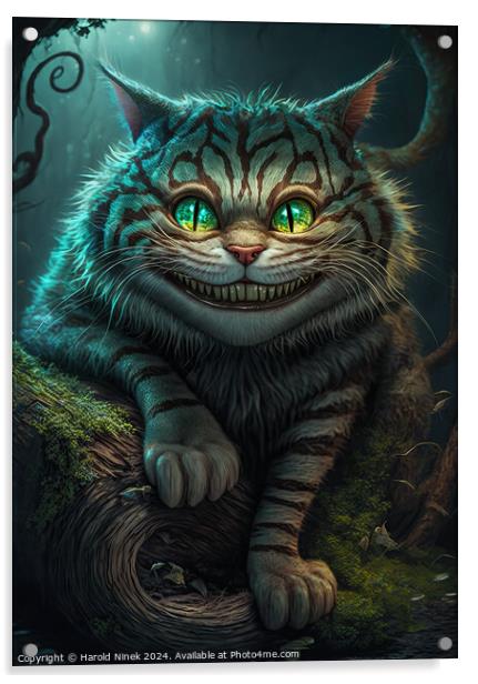 Cheshire Cat Acrylic by Harold Ninek