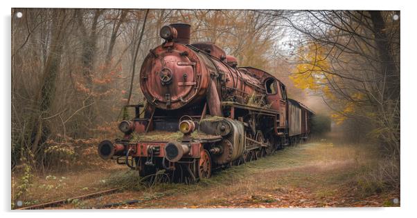 Abandoned American Steam Locomotive Acrylic by T2 