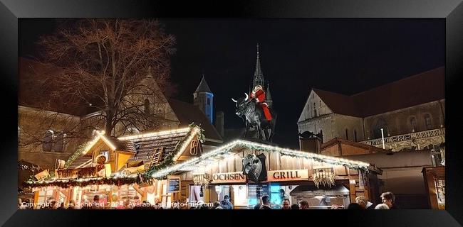 Christmas market Germany  Framed Print by Les Schofield