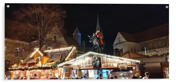 Christmas market Germany  Acrylic by Les Schofield