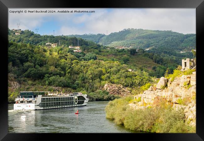 Douro River Cruise ship Portugal Framed Print by Pearl Bucknall