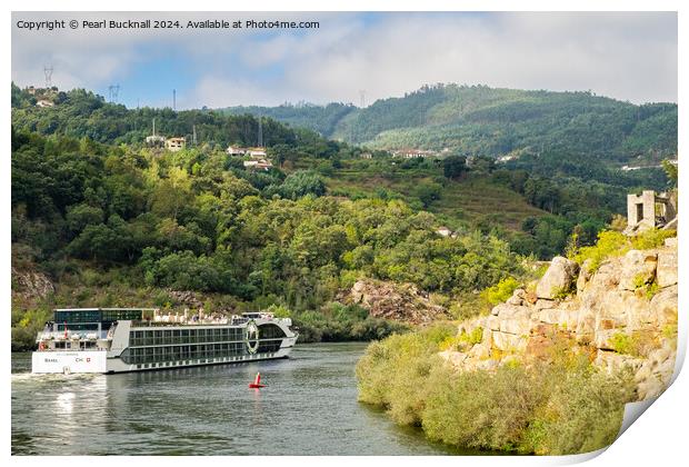Douro River Cruise ship Portugal Print by Pearl Bucknall