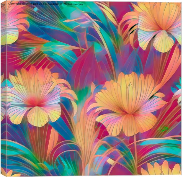 Rainbow Flowers Canvas Print by Lynn Bolt