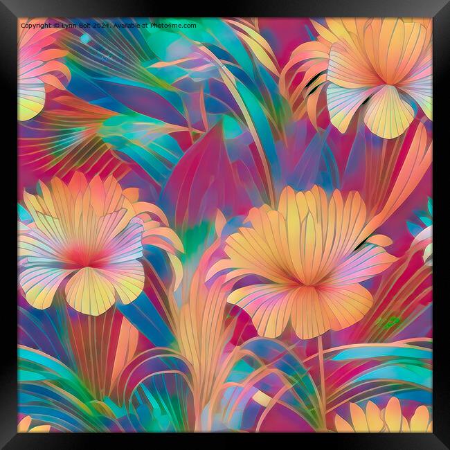 Rainbow Flowers Framed Print by Lynn Bolt