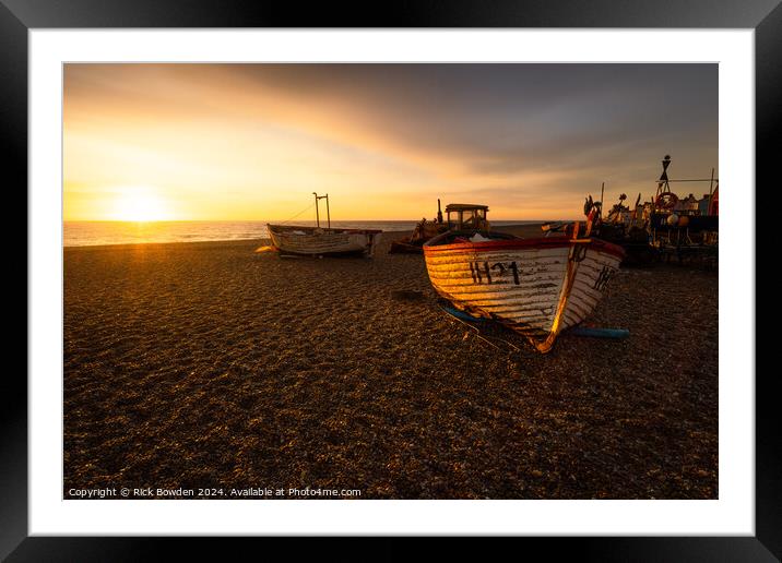 Sunrise at Aldeburgh Beach Framed Mounted Print by Rick Bowden