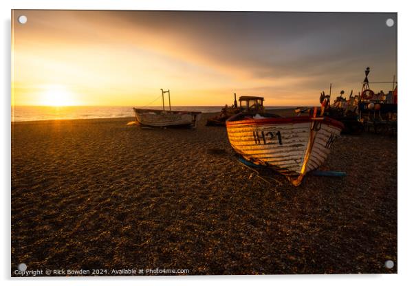 Sunrise at Aldeburgh Beach Acrylic by Rick Bowden