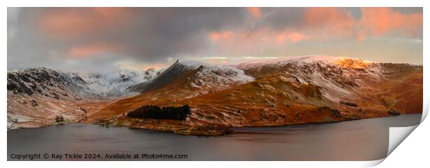 Haweswater snowy sunrise  Print by Ray Tickle